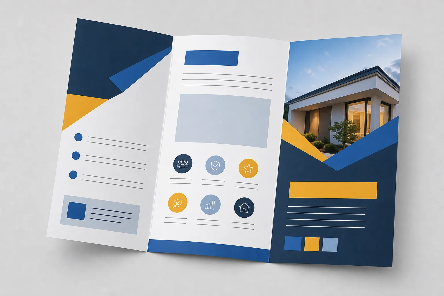 Tri-fold brochure printed on glossy stock.