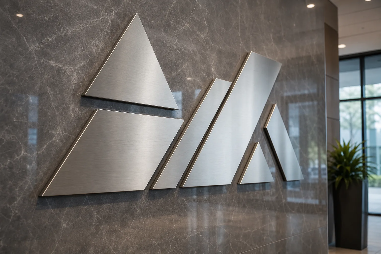 Dimensional push-through sign face with acrylic letters.